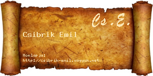 Csibrik Emil névjegykártya