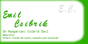 emil csibrik business card